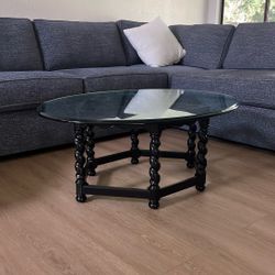 Antique Glass Coffee Table 