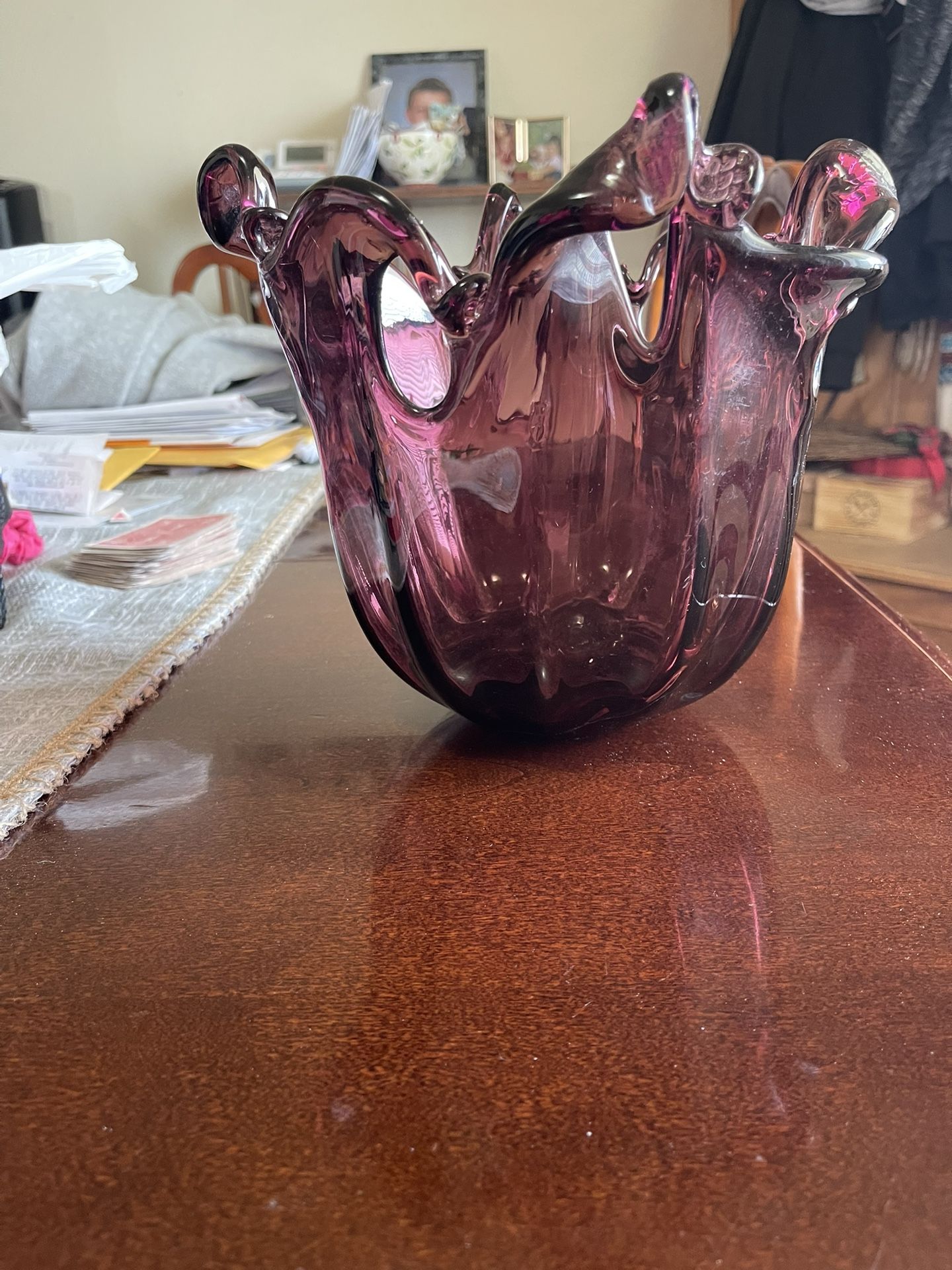Vintage Purple Amethyst Crystal Vase