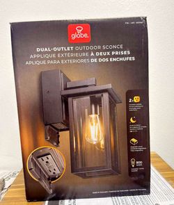 Dual outlet outdoor scone lamp