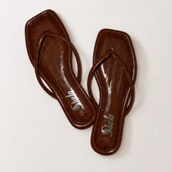 Brown squared sandals