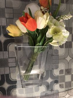 Vase with flowers 12 inches tall