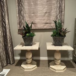 White Marble Side Tables