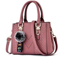 Pink Handbag Crossbody Purse with Pendant NEW