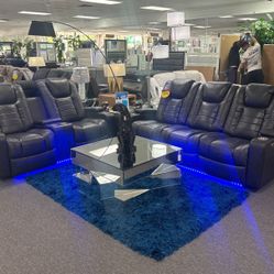 Stunning Grey Power Reclining Sofa&Loveseat $1999