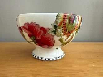 World Market ceramic floral pedestal bowl