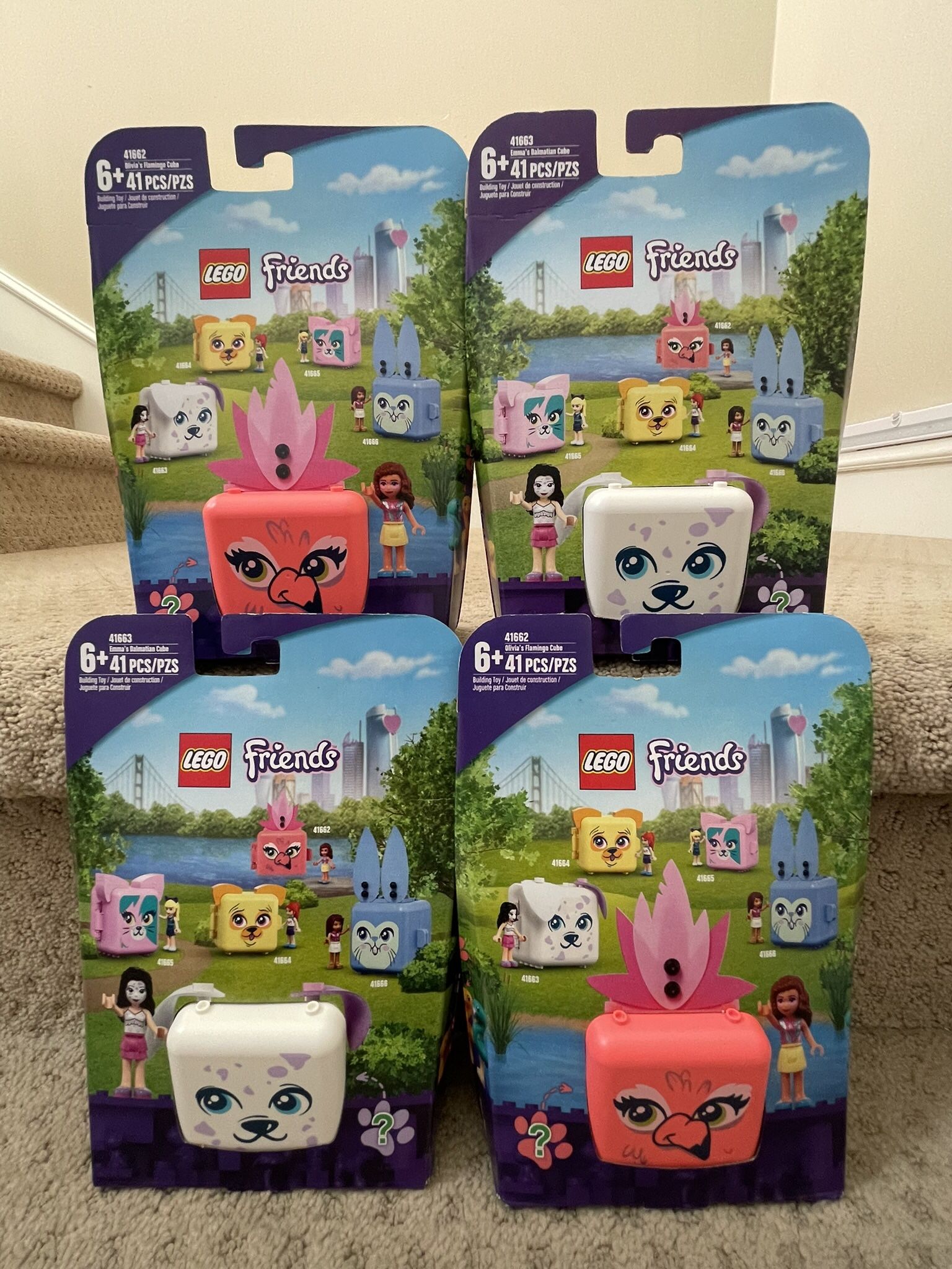 Lego Friends Emma’s Dalmatian Cube 41663 & Olivia’s Flamingo Cube 41662