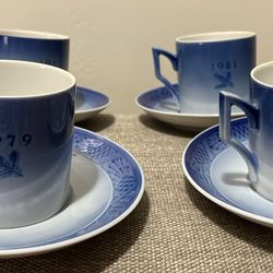 Royal Copenhagen annual Christmas Cups And Saucer
