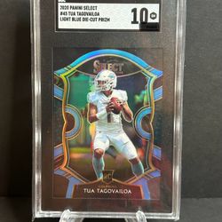 Tua Tagovailoa RC Light Blue Die Cut Prizm SLAB POP 3