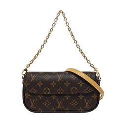 LOUIS VUITTON Brown Coated Canvas Striped Shoulder Bag Handbag - Gold Hardware
