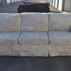 Floral White Couch