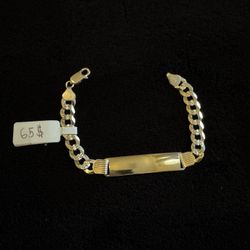 Brazalete de plata 925 con plaquita 8 inch 