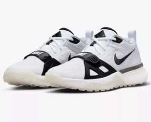 Brand New Nike Air Zoom Diamond Elite Baseball Turf Shoes Platinum White Black Men Size 8