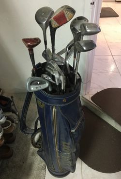 Golf clubs and bag