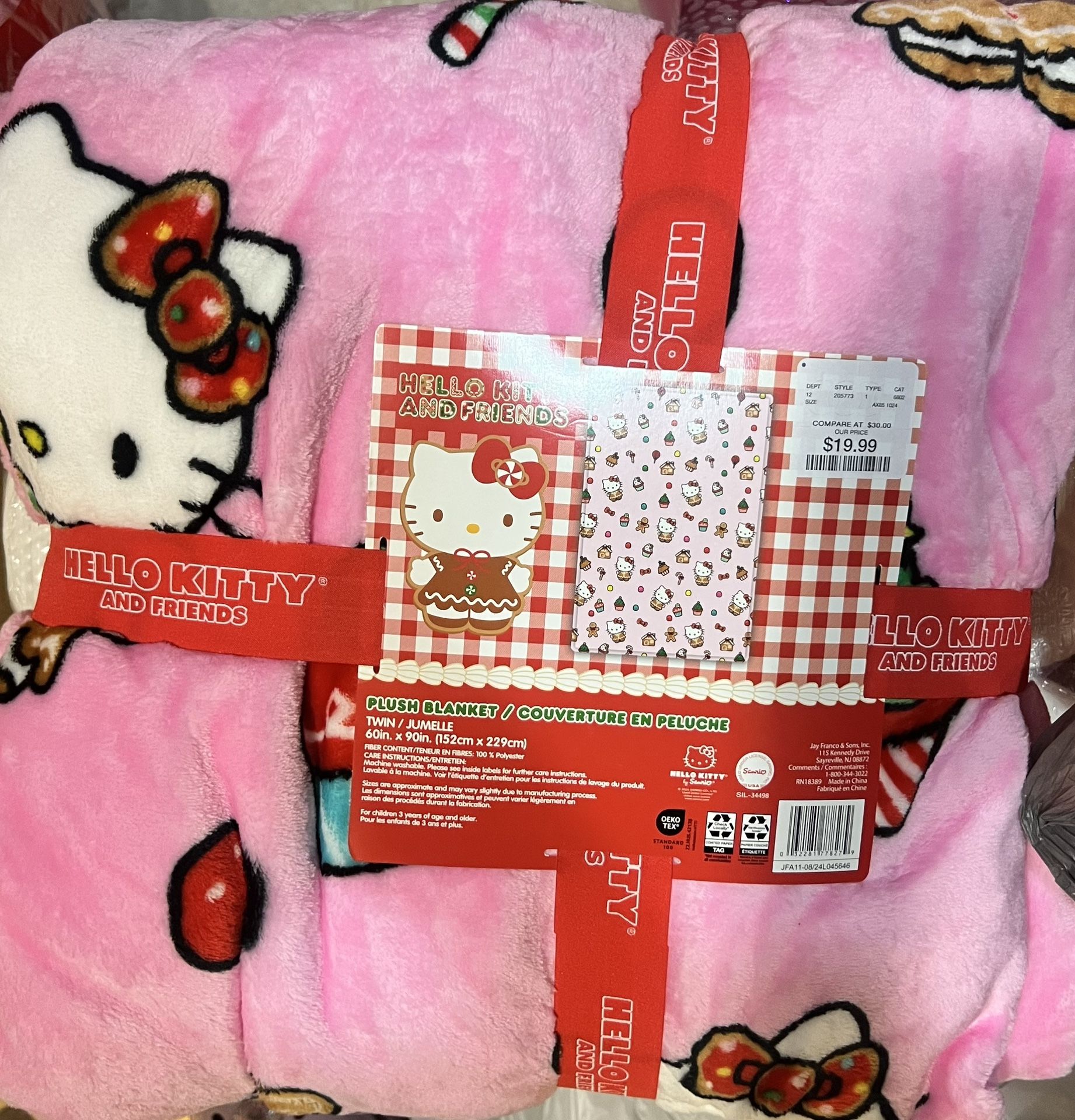 Xmas Twin hello kitty Blanket