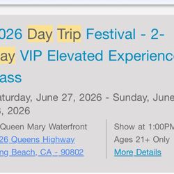 Day Trip Ticket/VIP 