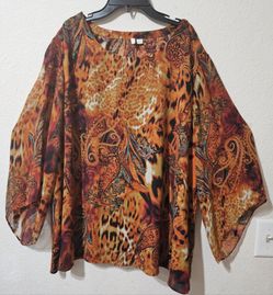 Women's Paisley Animal Print Poncho Top