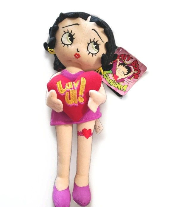15" Betty Boop Stuffed Plush Doll Valentines Red Dress Heart Sugar Loaf 2012- $12