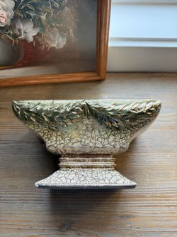Vintage McCoy USA 442 Grecian Planter | 1950’s Home Decor | 24k Gold Stamped | Pedestal Planter | Mid-Century Home Decor