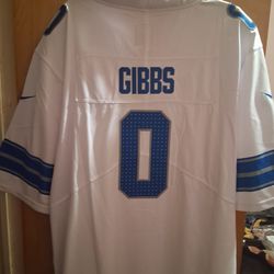 BNWT STITCHED DETROIT Lions White #0 Gibbs away jersey Size Men's 2XL! SHOOT ME AN OFFER!