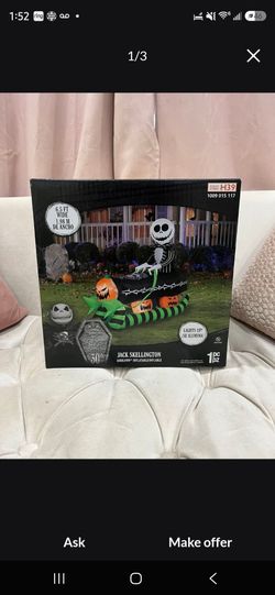 Jack Skellington on a slate inflatable Halloween decoration