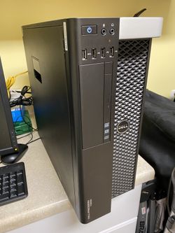 Dell desktop PC computer T3600 Workstation Intel Xeon E5 1607 3.0Ghz CPU 8Gb ddr3 memory, 500gb western digital blue, H310 perc raid card, nvidia Q