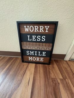 Decorative Poster 'Worry Less Smile More'