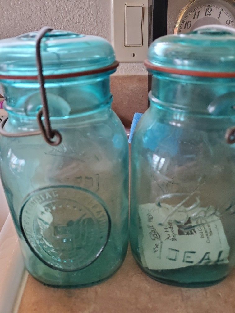 Bicentennial Ball Mason Jars X2