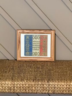 Historical art framed textile flag