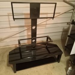Glass Top TV Stand With Swivel Mount