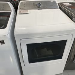 GE Profile White 7.4 Cu. Ft. Aluminized Alloy Drum Electric Dryer With Sanitize Cycle And Sensor Dry