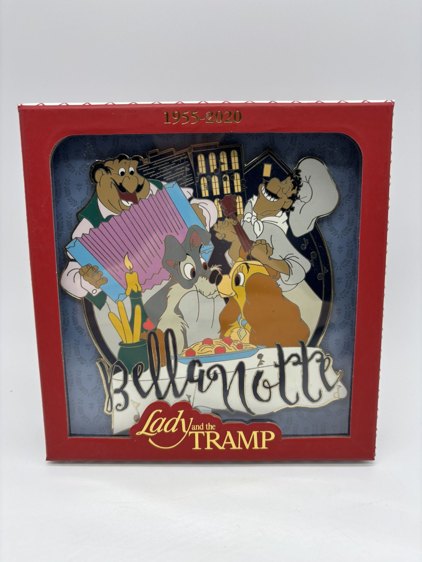 Disney Lady and The Tramp 65th Anniversary Bella Notte Jumbo Limited LE 2000 Pin