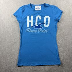 Vintage Hollister Babydoll Women’s M Blue Short Sleeve Top Shirt Y2K 2000s #2A