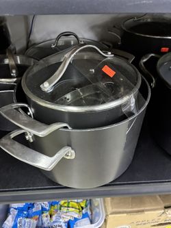 Hard Anodized Cookware Set with Glass Lid