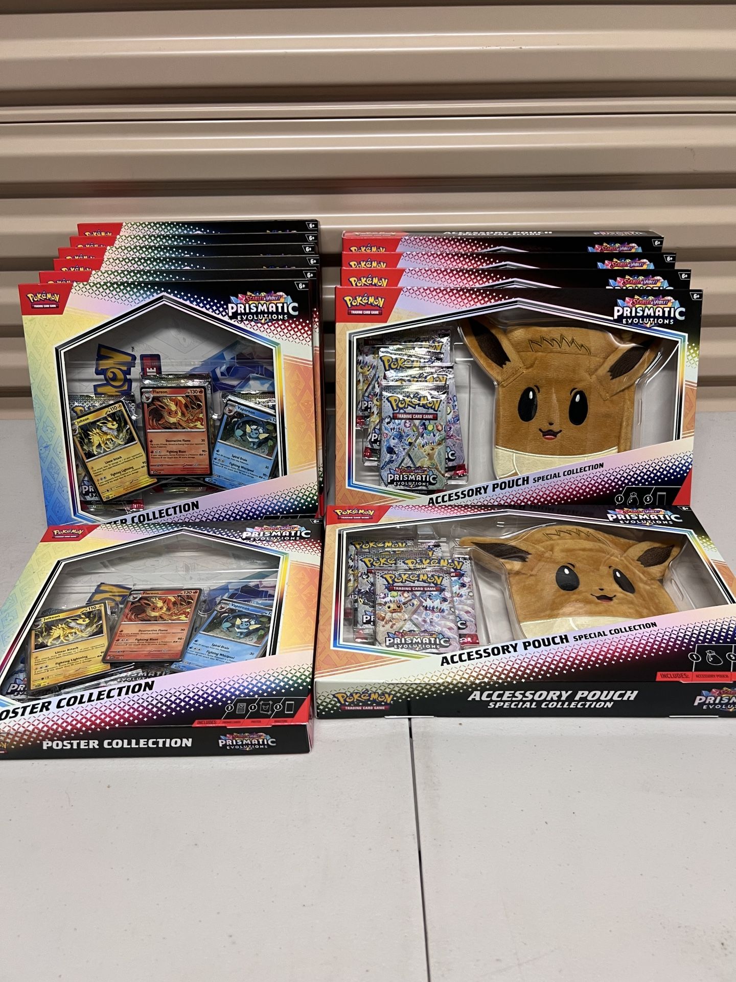 Sealed Pokemon Prismatic Evolutions Pouch and Poster Collections