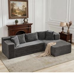 Oversized L Shape Modular Sofa, Soft Modular Sectional Couch with Thick Memory Foam, Easy Install Multi Purpose Furniture for Indoor Living Space