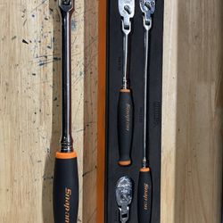 3 pc 1/4" Drive Dual 80® Technology Soft Grip Flex-Head Ratchet Set