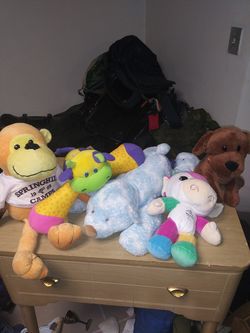 5 stuffed toy animals