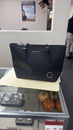 Michael Kors Black Leather Tote Bag