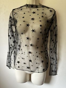 Black Star Mesh Top