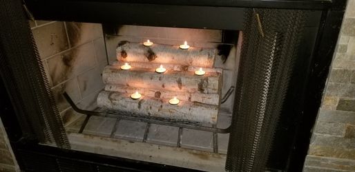 7 tealight BIRCH WOOD CANDLE HOLDER