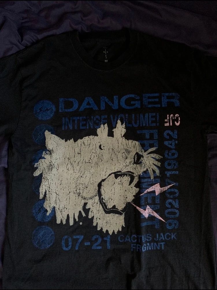 Cactus Jack for Fragment “Danger” Tee Sz L 