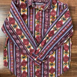 Authentic Kikomo Style Button Up Shirt Unisex Size Medium 100% Cotton