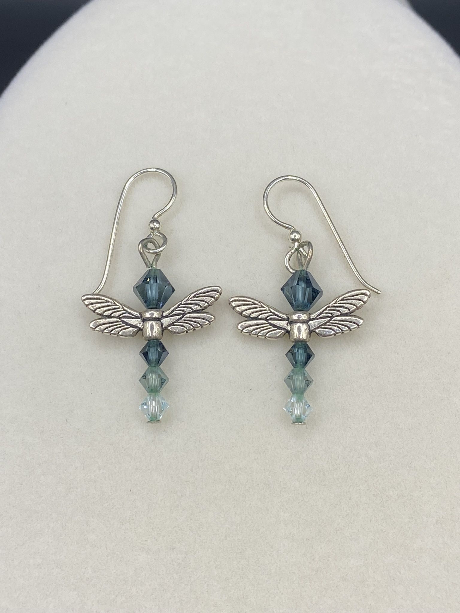 Sterling Beaded Dragonfly Earrings