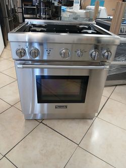 Thermador proffesional slide in gas range 30”w stainless steel