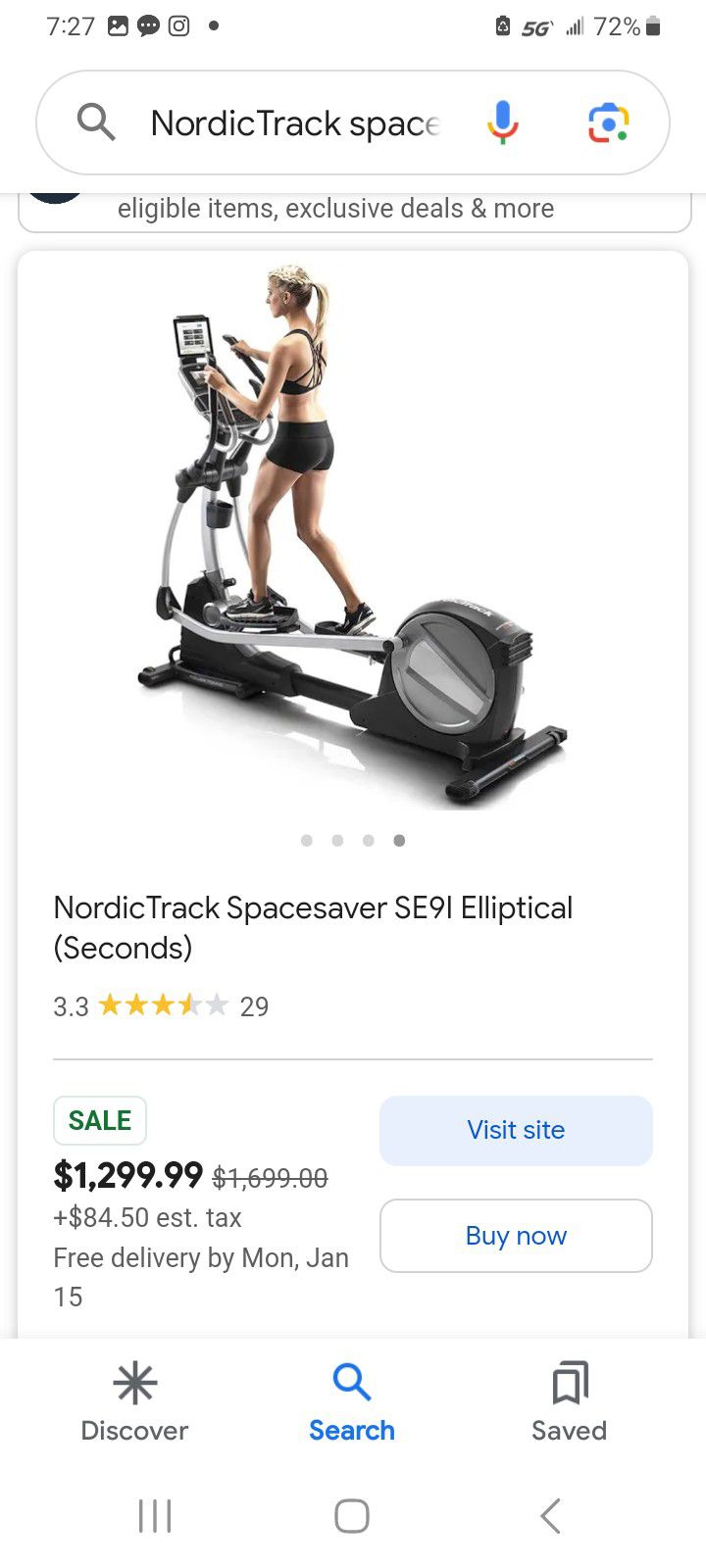 Nordictrack Elliptical Exercise Machine