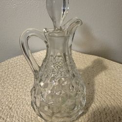 Vintage Fostoria American 5 oz., approx. 6 3/8" cruet with correct stopper.