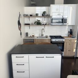 Faux Black Stone Kitchen Island 