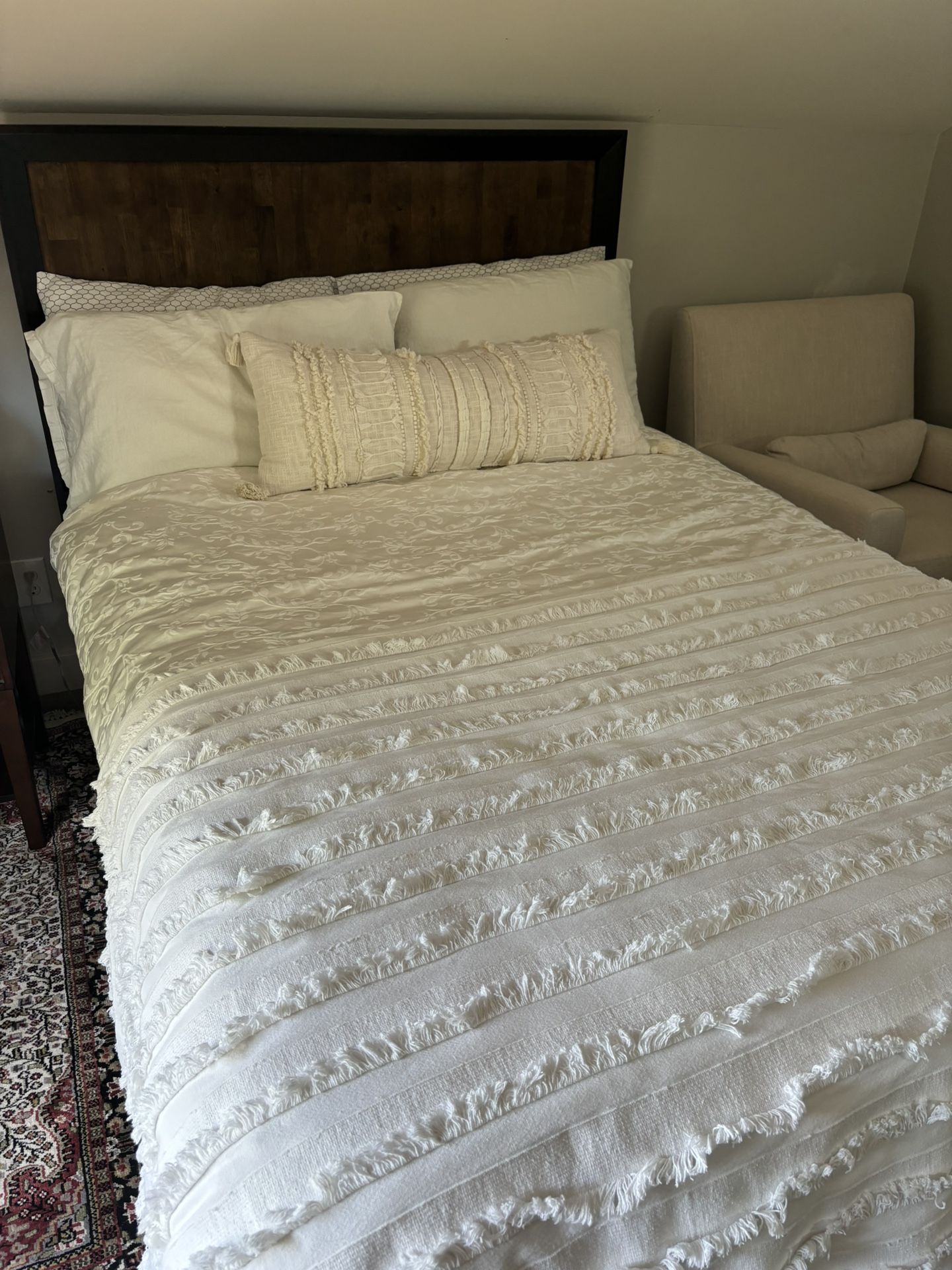 Solid Wood Bed With Bed Side Table for Sale in Seattle, WA OfferUp