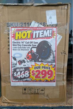Electric 14in Cut Off Saw Wet/Dry Concrete Saw