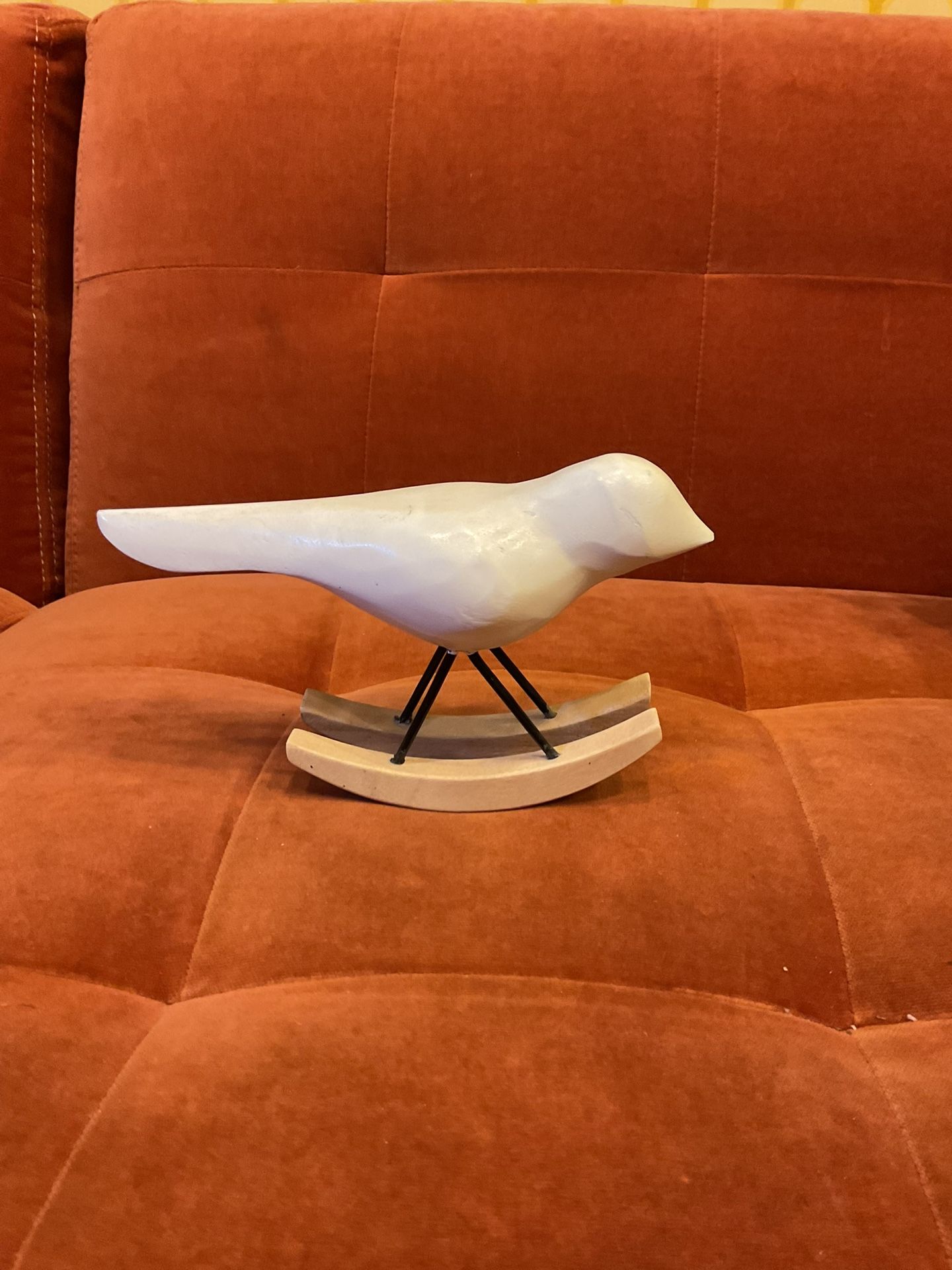 MCM White Rocking Bird Figurine